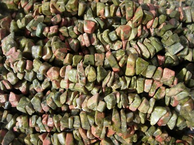 About 32'' long Handmade Chip Bead Unakite Gemstone Strand 