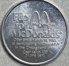 Flip for McDonalds Chicago IL 1983 Trade Slot 25 cent McNuggets Token T2485