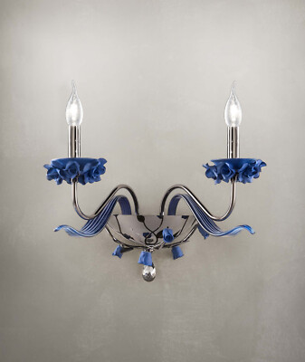 Wand Klassisch Porzellan Blau A 2 Lichter Luxury m101 Herg