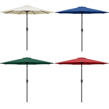 9ft Outdoor Market Table Patio Umbrella with Button Tilt and 8 Sturdy Ribs