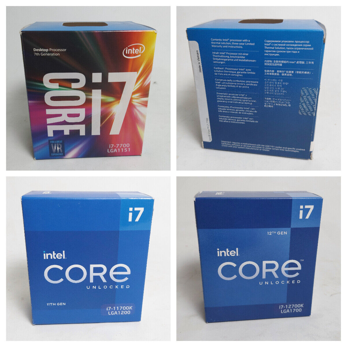 Intel Core i7-11700K, i7-12700K, i7-7700 BOXES ONLY, No CPU inside,No Fan  inside