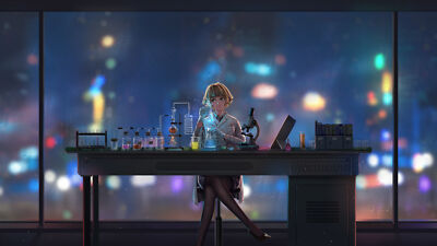 Anime jesson w artwork 2d digital art original Play Gaming Mat Desk