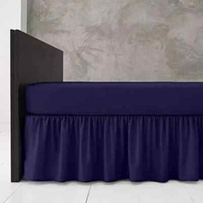 Plain Fitted Base Valance Sheet Poly Cotton Bed Skirt Single Double Super King
