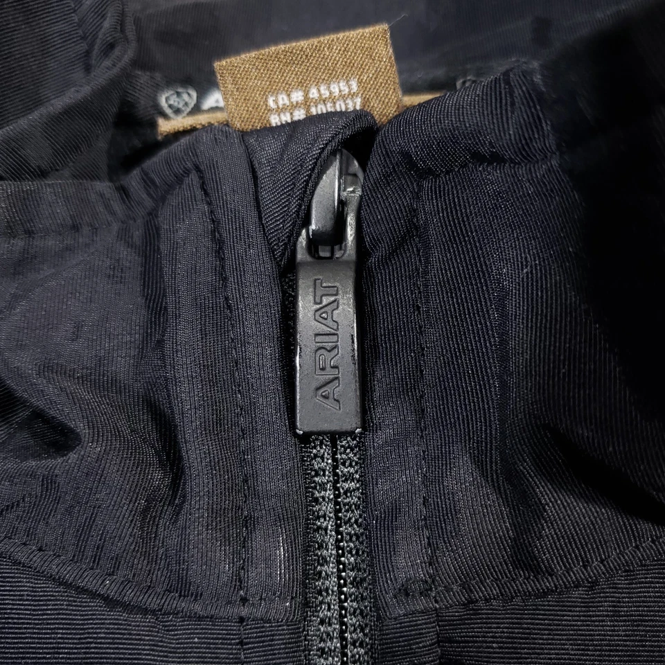 Sudadera Pullover Ariat Fleece 1/4 Cremallera Para Hombre Mediana Negra Manga Larga Base 2.0 Foto 4 de 4