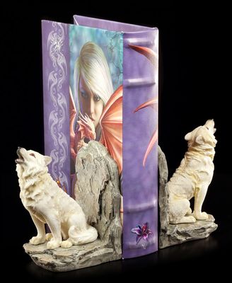 Wolf Buchstützen Set - Die Wächter - Western Indianer Fantasy Deko