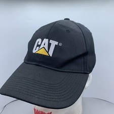 Mens CAT Minestar Cap Caterpillar Tractor Company Black Yellow StrapBack