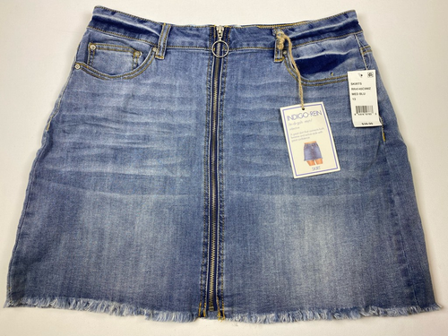 Indigo Rein Womens Denim A Line Skirt 