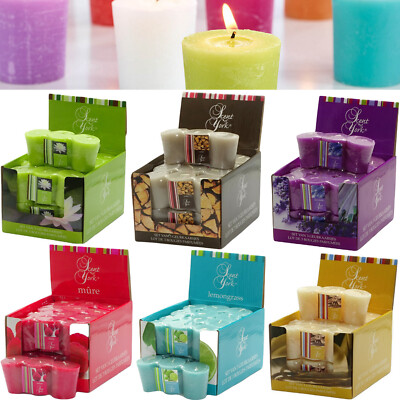 24 x Scent York Votivkerzen 49x42mm Votivlicht Duftkerzen Duftwachs (8x3er)