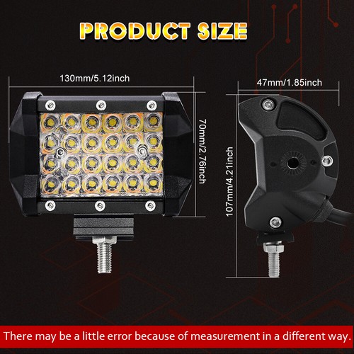 2x 4inch 12D Offroad LED Work Light Strobe Flash Amber Driving Lamps for ATV SUV - Picture 4 of 11