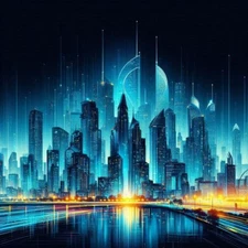 Digital Image Picture Photo Wallpaper Background AI Art Future Cityscape Neon 4