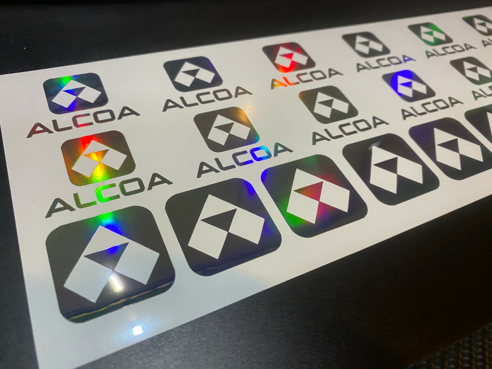 Alcoa Wheels Decal Combo x12 holographic for HUB CAPS and WHEELS eBay