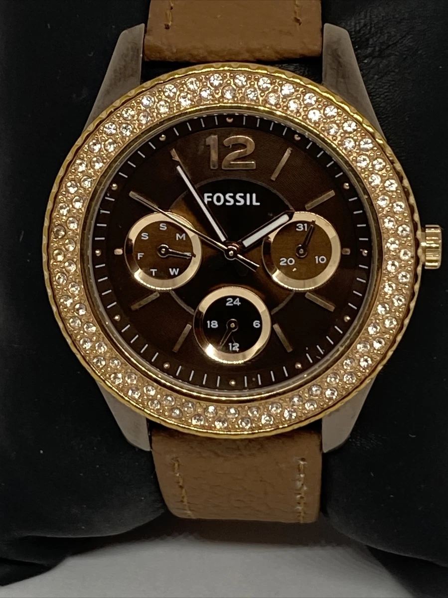 Fossil Stella ES4079 Women s Brown Leather Analog Dial Quartz