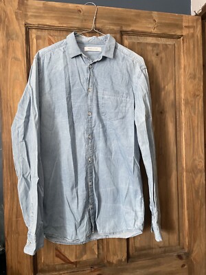 Pierre Balmain Faded Denim Shirt Size Small 100% Cotton UK
