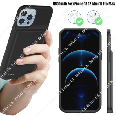 6800mAh Battery Charger Case Power Bank Cover For iPhone 13/12 Mini /11/14/Pro