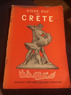 Athens Greece ~ CRETE Vintage Fold Out Booklet And Map 1967