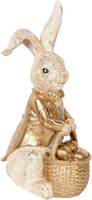 Clayre & Eef 6PR5134 Deko Kaninchen Beige Goldfarbig 28X22X51 Cm