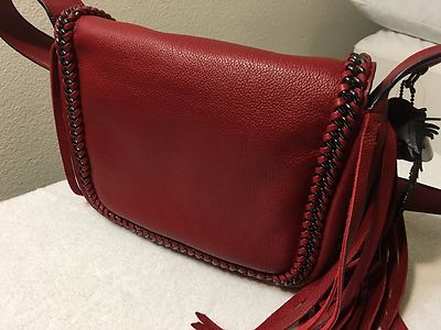 NWT Coach Whiplash Leather Dakotah Small Fringe Crossbody Red