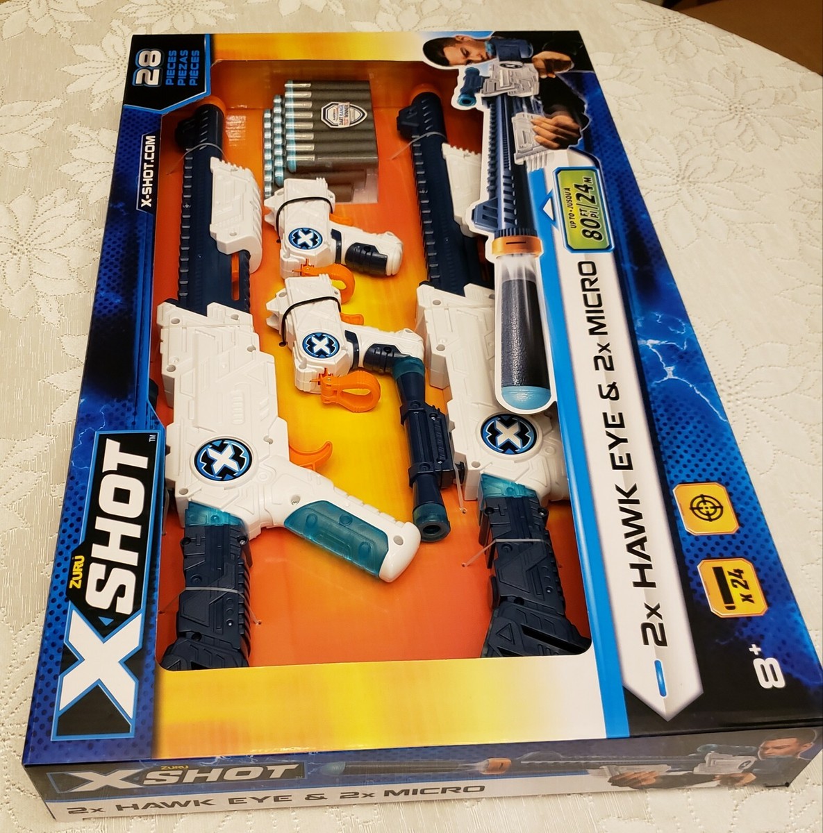 ZURU Xshot Excel 2x Hawk Eye 2x Micro Blasters Scope 24 Dart Set