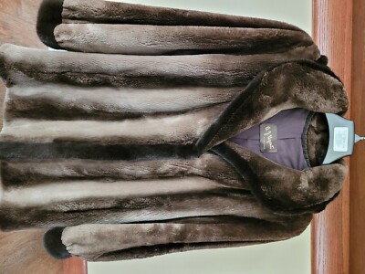 Phatom Letout Sheared Beaver fur coat with Mink Trim and detachable hood