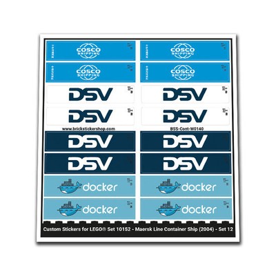 Custom Sticker - Container Sheet 12 for Maersk Container Ship