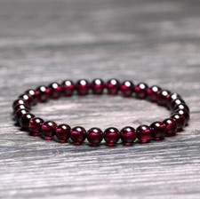 5mm Garnet Gemstone Beads Healing Reiki Chakra Grounding Women Bracelet Gifts