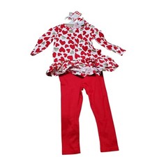 TOMMY BAHAMA HEARTS Girls 3 Pc Set L/S Top Leggings Headband Sz 12M NWT