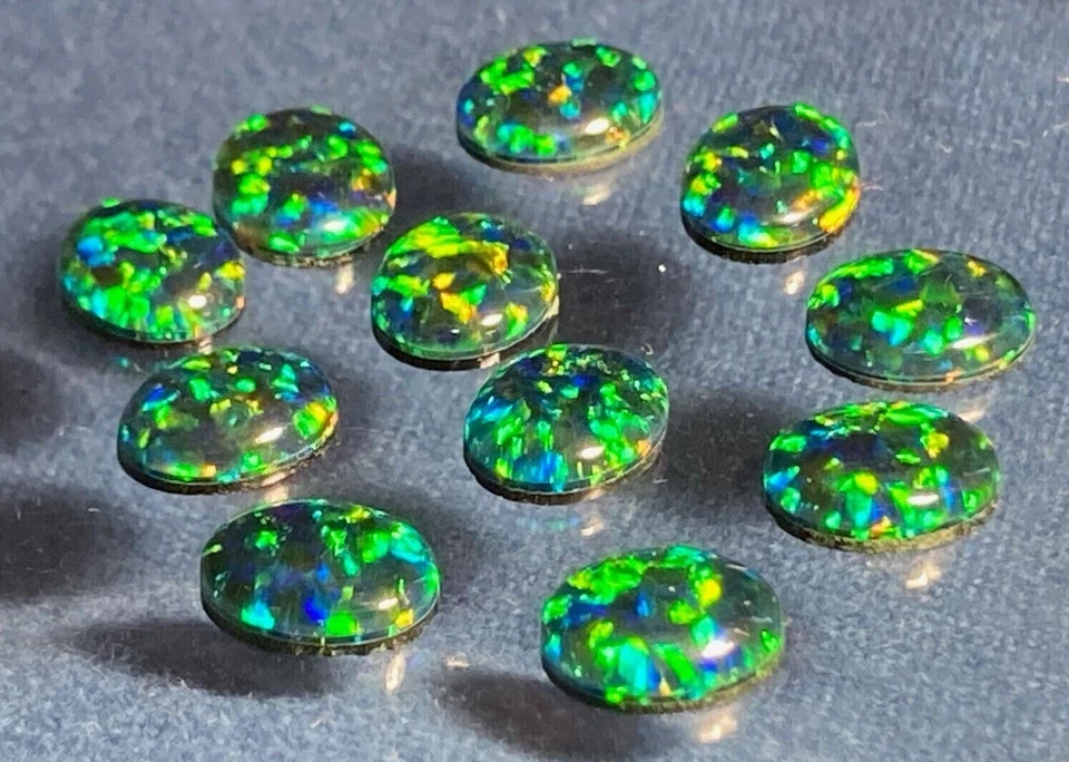 Opal Triplets 8x6 - 11x9 mm Oval Very High Quality Created Opals Multi-Coloured - Image 2 of 4
