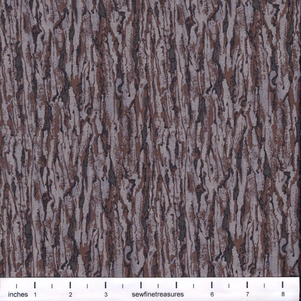 Wood TREE BARK GRAY BROWN Nature Landscape Texture Fabric By the FQ - 1/4 YD - Image 2 of 4
