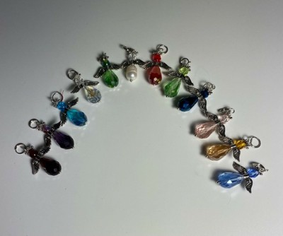 Crystal Birthstone Angel Charm, Pendant - All Months Available