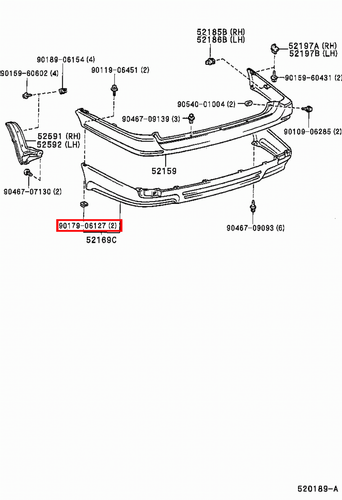 Genuine Hilux TGN121 TGN110 TGN10 RZN193 RZN174 RZN173 RZN169 RZN168 U Nut - Picture 12 of 20