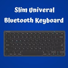 New Black Bluetooth Universal Slim Keyboard Supports 3 Systems Lasting Charge