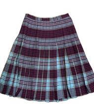 Wool Plaid Pleated Vintage Skirt Talon Zipper Reversible Mid Century 1940s 1950s