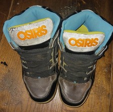 Vtg Osiris NYC 83 High Top Skate Shoes Men's 6 Black Teal Lime Gorpcore Y2k