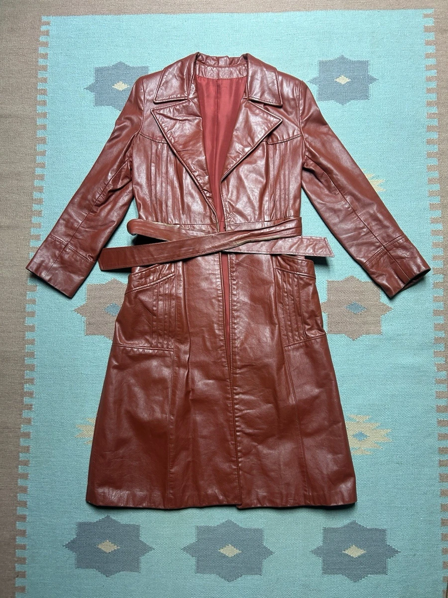 Vintage Leather Trench Coat In Vintage Outerwear Coats & Jackets