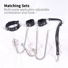 Stainless Steel Anal Hook with Anal Beads Hole Metal Butt Plug Sex Toys Adult