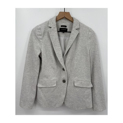 #ad #ad Talbots Blazer Womens 4 Gray Aberdeen Jacket Neutral Career Business Cotton $24.50