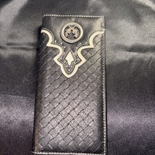 Men's Western wallet Long Roper BLACK / HORSESHOE / HORSE HEAD CONCHO