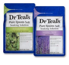Epsom Salt Bath Soaking Solution, Eucalyptus and Lavender, 2 Count, 3lb Bags ...
