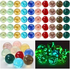 50 Glow in the Dark Handmade Glass Marbles - Colorful DIY Marble Games Decor