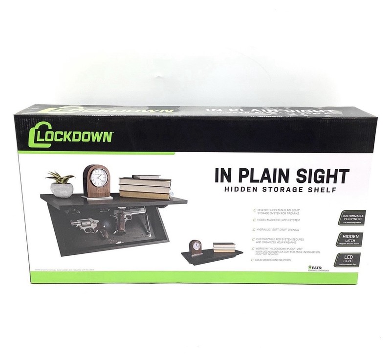 Lockdown In Plain Sight Hidden Storage Shelf Dark Espresso LED New Open Box