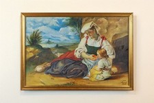 “Maternità” di A. Morandis – Olio su tela originale cm 82×57 – con cornice