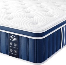 Double Mattress 4FT6, 10.6 Inch Memory Foam Sprung Hybrid Mattress 135x190x27 cm