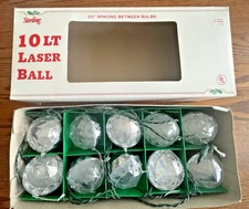Vtg 10 Laser Ball Lights Plastic Includes Colored Plug-in Lights Christmas Tree