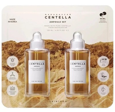 SKIN1004 MADAGASCAR CENTELLA AMPOULE set 120ml 4.05 fl oz 2-Pack! NEW OPEN BOX