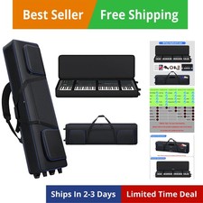 88 Key Keyboard Case Soft Gig Bag with Wheels 53"x14.5"x7"  3 Ways to Carry ...