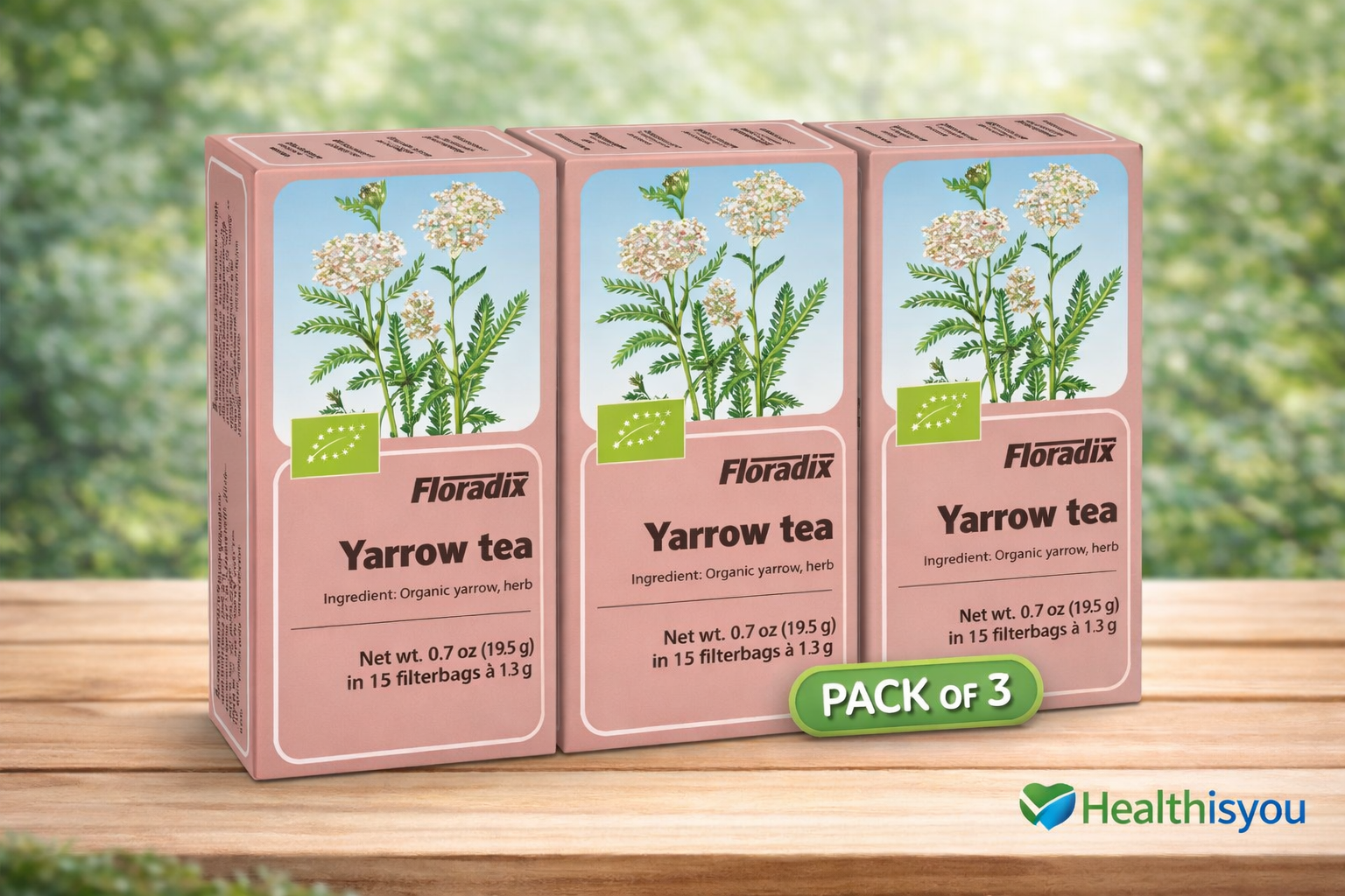 Floradix Yarrow Herbal Tea 15 Bags Pack of 3 Digestive Immune Support Aid