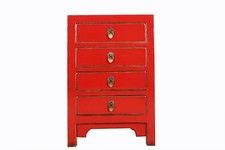 Chinese Chest of Drawers Chinese Bedside Cabinet Solid Wood China Red #M-KOM-A59R