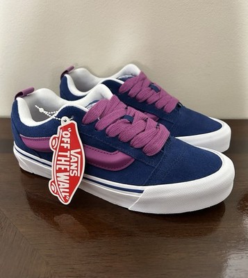 VANS Knu Skool Blue / Purple Side Stripe Skate Sneakers Womens Size 8.0