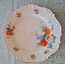 Vintage Sammelteller aus Porzellan, floralem Dekor, Goldrand Bavaria Schumann