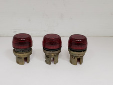 ALLEN BRADLEY 800EM-PL4 PILOT LIGHT 22.5MM METAL ENHANCED RED (LOT OF 3)